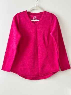 Made For Life Pink Fleece V-Neck Top